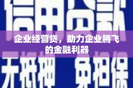碌曲企业经营贷，助力企业腾飞的金融利器
