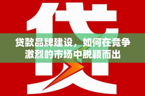 碌曲贷款品牌建设，如何在竞争激烈的市场中脱颖而出