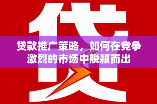 碌曲贷款推广策略，如何在竞争激烈的市场中脱颖而出