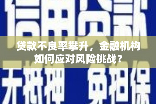 碌曲贷款不良率攀升，金融机构如何应对风险挑战？