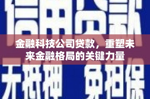 碌曲金融科技公司贷款，重塑未来金融格局的关键力量