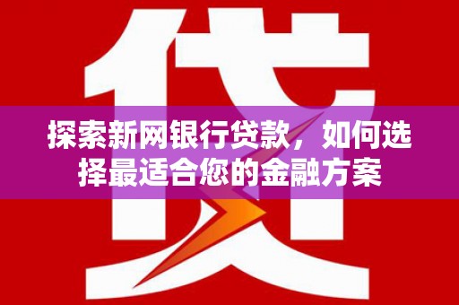 碌曲探索新网银行贷款，如何选择最适合您的金融方案