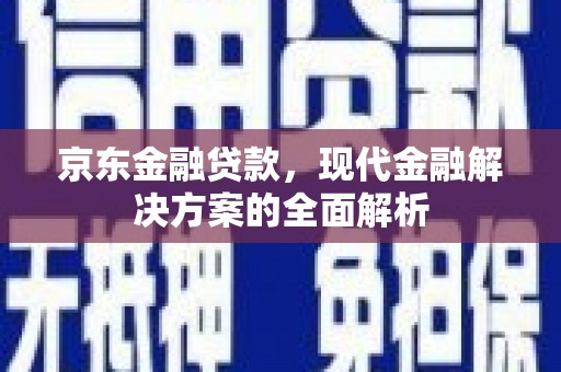 碌曲京东金融贷款，现代金融解决方案的全面解析
