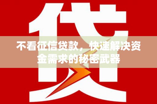 碌曲不看征信贷款，快速解决资金需求的秘密武器