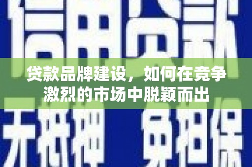 碌曲贷款品牌建设，如何在竞争激烈的市场中脱颖而出
