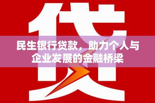 碌曲民生银行贷款，助力个人与企业发展的金融桥梁
