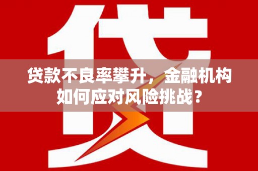 碌曲贷款不良率攀升，金融机构如何应对风险挑战？