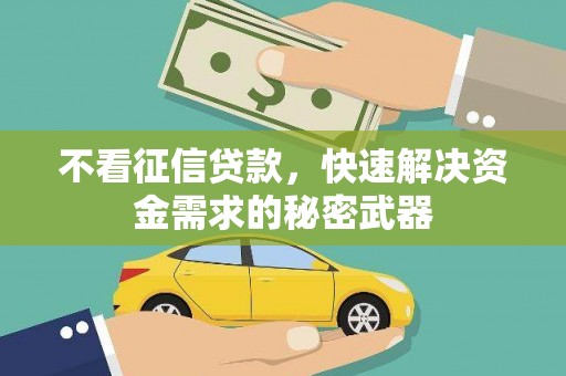 碌曲不看征信贷款，快速解决资金需求的秘密武器