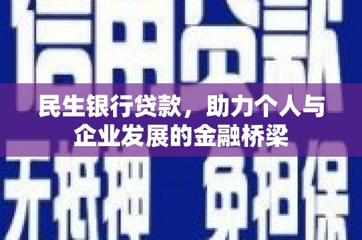 碌曲民生银行贷款，助力个人与企业发展的金融桥梁