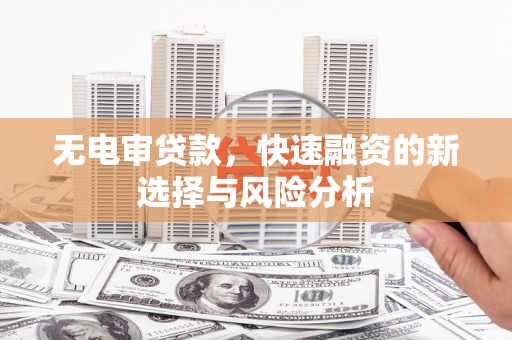 碌曲无电审贷款，快速融资的新选择与风险分析