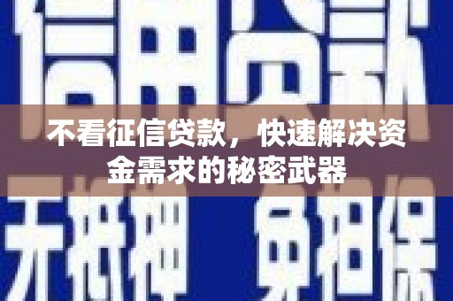 碌曲不看征信贷款，快速解决资金需求的秘密武器