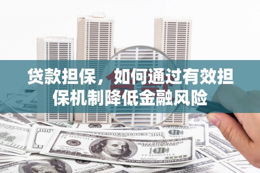 碌曲贷款担保，如何通过有效担保机制降低金融风险