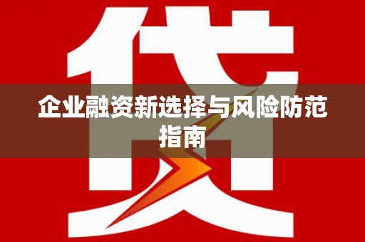 碌曲企业融资新选择与风险防范指南