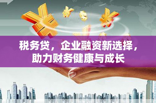 碌曲税务贷，企业融资新选择，助力财务健康与成长
